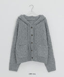 Silten Cable Hooded Wool Knit Cardigan