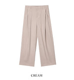Deep corduroy one-tuck pants