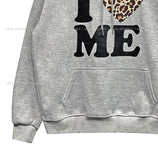 Love Leopard Lettering Hoodie