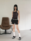 Sofu Lace Tiered Biker Skirt Leggings
