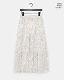 Apol Dot Frill Tiered Long Skirt