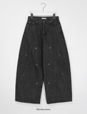 Seuteki Embroidered Wide Denim Pants