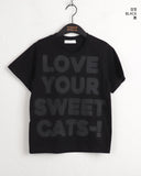 Love Cat Lettering Short-sleeved T-shirt