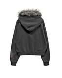 [LANARCH] Fox Fur Star Print Hoodie Zip-up