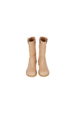 paper leather middle boots