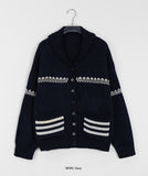 Pikoni Collar Button Pocket Embroidered Cardigan