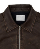 Empty washed leather jacket