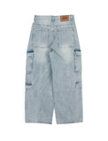 Feline washed cargo denim pants