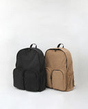 Two-Pocket Suede Backpack