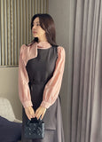 Cobolt Satin Tie Blouse