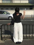 Bamo Pintuck Wide Cotton Pants