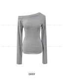 Tino Basic Unbalanced Shoulder Long Sleeve