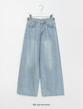 Keshu Summer Washing Denim Wide Pants