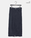 Bowling corduroy snap adjust wide-fit long pants