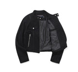 PIPING WOOL BIKER JACKET
