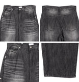 Carton linen-like washed denim pants