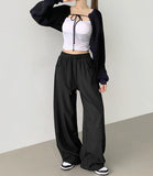 Hem Snap Folding Balloon Wide Banding Pants