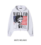 Land Stars and Stripes Two-Way Semi-Crop Hooded Zip-Up