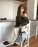 Urban lace one-off shoulder long sleeve sweatshirt