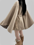 Wool 10%) Gota Cape Half Coat