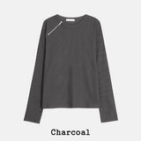 Coldy Waffle Shoulder Zip-Up T-shirt