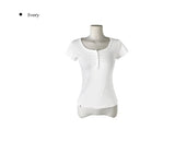 [MADE/more BASIC] Cover Round Button Slim Short Sleeve T-shirt