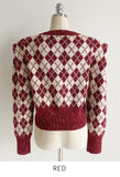 Obel Argyle Puff Knit Cardigan