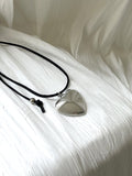 Roche Silver Bold Heart Strap Necklace