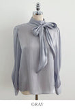Neju Bling Satin Tie Blouse