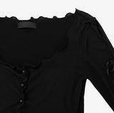 Jellio Sleeve Slit String Cardigan