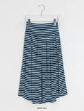 Ryujini striped long skirt