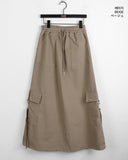 Tarp Peach Fuzz Cotton Cargo Two Way String Long Skirt