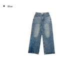 Liam Washed Denim Long Wide Pants