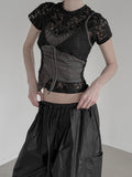Lace Patchwork Strap Sleeveless