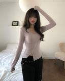 Hiko Unbalanced Button Zipper Long Sleeve