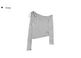 Jeno Unbalanced Strap Silky T-shirt