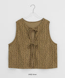 [BAONHAUS] Miphonne Flower Corduroy Ribbon Vest