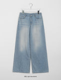 Qudita Cut Washing Summer Wide Denim Pants