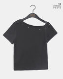 Boheme Stud One Off-Shoulder Pigment Short Sleeve T-Shirt