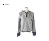 Chive Button Stripe Hood Brushed T-Shirt