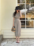 Ennis Pleated Wrap Strap Long One Piece