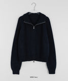 Tudini two-way high neck knit zip-up