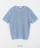 [unisex] Hippon Linen Round Over Short Sleeve Knit - Linen 55%