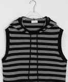 [unisex] Henken Stripe Hood Knit Vest