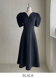 Kesia Heart Neck Puff One Piece