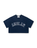 [AG.W] Applique Crop Half Tee