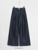 Todaki Raw Pintuck Wide Denim Pants