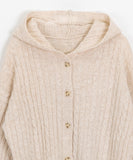 Lipan cable hood knit cardigan