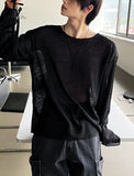 See-through wide neck knit
