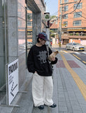 Daiki Banding String Color Matching Fleece Pants